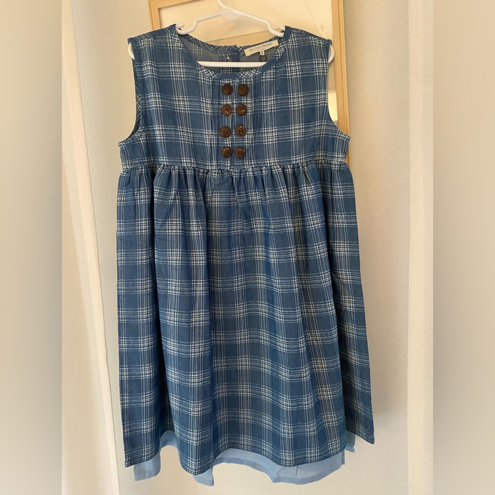 *NEW* “Blu Pony Vintage” dress blue check with blue lining